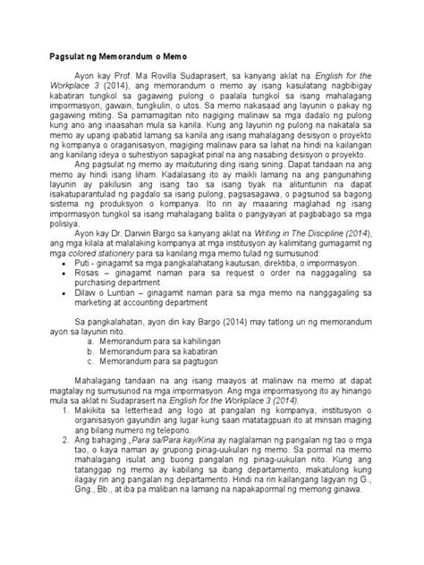 bakit mahalaga ang memorandum|PAGSULAT NG MEMORANDUM .
